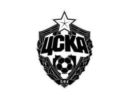 CSKA Moscou Club Logo Symbol Black Russia League Football Abstract Design Vector Illustration