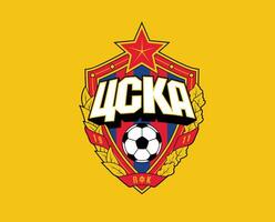 cska Moscú club logo símbolo Rusia liga fútbol americano resumen diseño vector ilustración con amarillo antecedentes