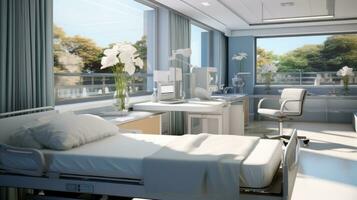 A modern hospital room concept. Generative AI photo