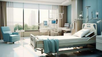 A modern hospital room concept. Generative AI photo