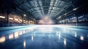 Ice rink in style of winter olympics. photo