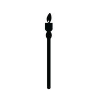 Black Halloween Candle Vector Icon - Spooky and Decorative Candle Illustration