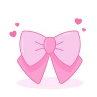 Cute pink bow. Trendy girlish style. vector