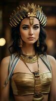 Beautiful woman like Queen of Egypt Cleopatra. Generative AI photo