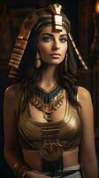 Beautiful woman like Queen of Egypt Cleopatra. Generative AI photo