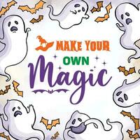 Make your own magic happy Halloween vector