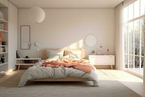 Ai Generative  Photo of a elegant and modern bedroom