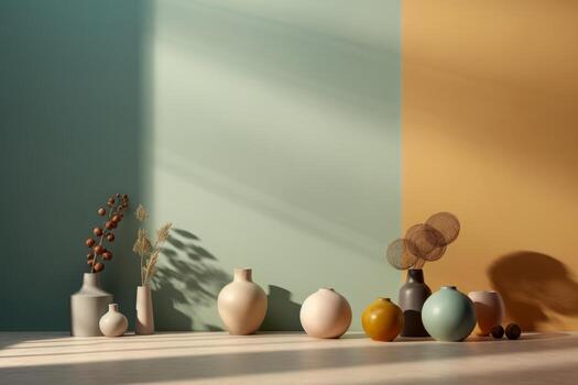 Ai Generative Photo of a podium on the beach for product presentation