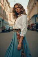 Ai Generative Photo portrait of a fashion women