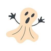 Cute ghost isolated, Vector Halloween concept, Cartoon Ghosts, Spooky vector, White ghost with black eyes, Cute ghost icon isolated, Cute cartoon spooky character.Vector