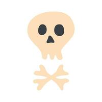 skull and bones isolated on a white background. halloween decorations, horrible decorations. Vector
