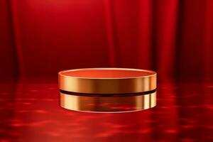 ai generativo foto de un podio en el playa para producto presentación