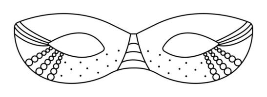 Black line masquerade mask, vector illustration for carnival and party