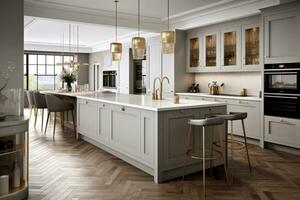 Ai Generative Photo of a elegant and modern kitchen