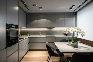 Ai Generative Photo of a elegant and modern kitchen