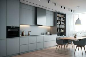 Ai Generative Photo of a elegant and modern kitchen