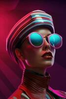 Ai Generative Photo portrait of a woman in futuristic fashion