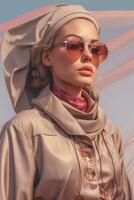 Ai Generative Photo portrait of a fashion women