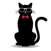 ilustración de un linda negro gato vector