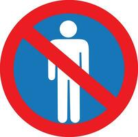 no entry sign with a man standing in the middle vector