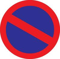 a red and blue no entry sign on a white background vector