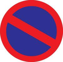 a red and blue no entry sign on a white background vector