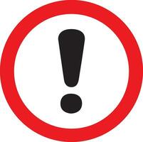 a red and white warning sign with an exclamation mark vector