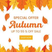 Embracing Autumn's Beauty Seasonal Calligraphy in a Web Banner Template vector