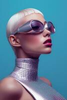 Ai Generative Photo portrait of a woman in futuristic fashion