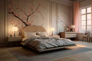 Ai Generative Photo of a elegant and modern bedroom