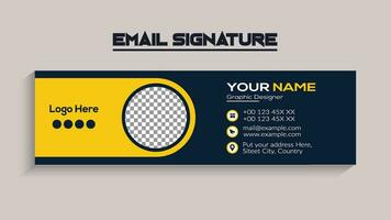 Email signature template design. Corporate email signature banner vector