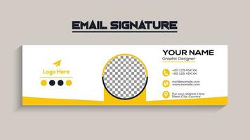 Email signature template design. Corporate email signature banner vector