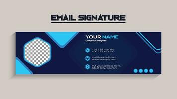 Email signature template design. Corporate email signature banner vector