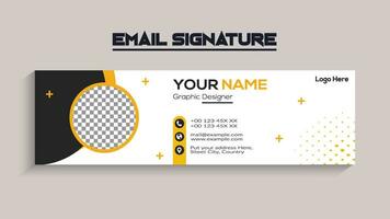 Email signature template design. Corporate email signature banner vector