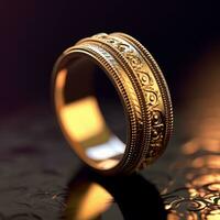 ai generativo foto de un dorado anillo