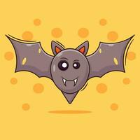 Cute cartoon bat vector icon logo mascot illustration