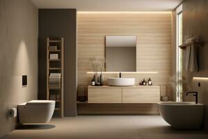 AI Generative Photo of a luxury modern design bathroom