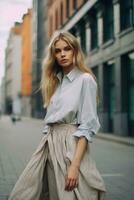 Ai Generative Photo portrait of a fashion women