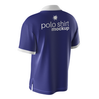 indietro Visualizza uniforme casuale marca maschio polo maglia camicia Abiti modificabile PSD modello