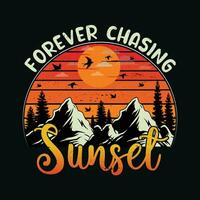 Forever Chasing Sunset TShirt Design,Forever Chasing Sunset T Shirt Design,Forever Chasing Sunset,family vacation T Shirt Design vector