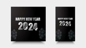 contento nuevo año 2024. tipografía diseño para fondo, bandera, póster, saludo vector