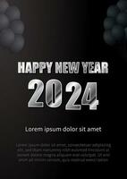 happy new year 2024. typography design for background, banner, poster, greeting vector