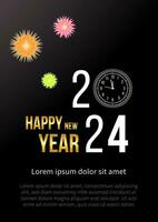 happy new year 2024. typography design for background, banner, poster, greeting vector