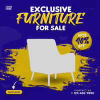 Modern furniture social media post and banner psd