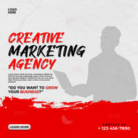 Digital marketing agency social media post and banner psd