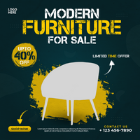 Modern furniture social media post and banner psd