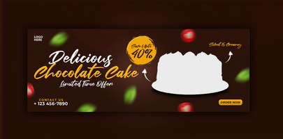 köstlich Kuchen Facebook Startseite Banner und Vorlage psd