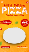 Delicious pizza and food menu Instagram and Facebook  story post psd