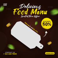 Food menu social media post and template psd