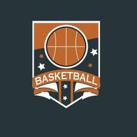 gratis vector retro baloncesto Insignia diseño